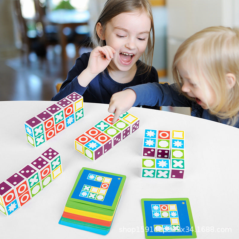 Kids' Educational Logic Puzzle Board Game, wooden pegs, for cognitive skill development