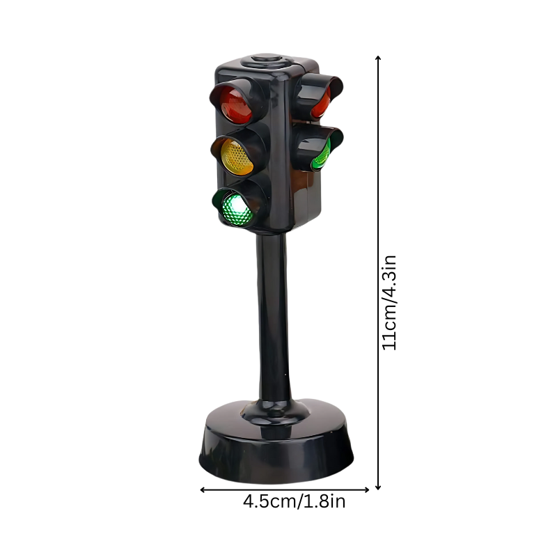 Preschool STEM toy, a mini traffic light with green light showing, ideal for kids' road awareness