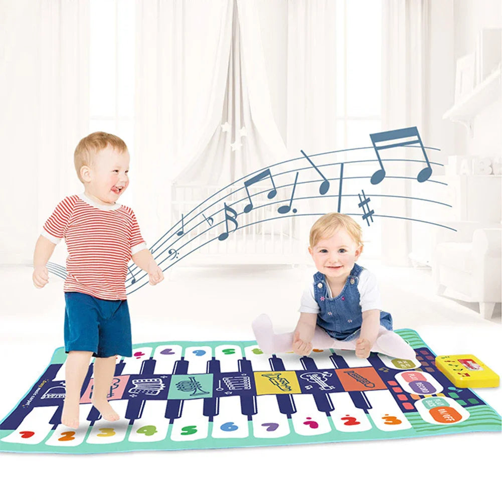 Bright musical play mat with animal sounds and piano keys, perfect educational toy for creative play