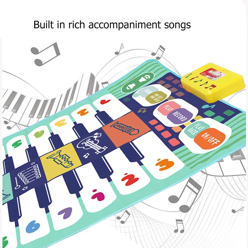Durable kids' musical mat, non-slip, easy-to-clean design for safe and fun toddler playtime