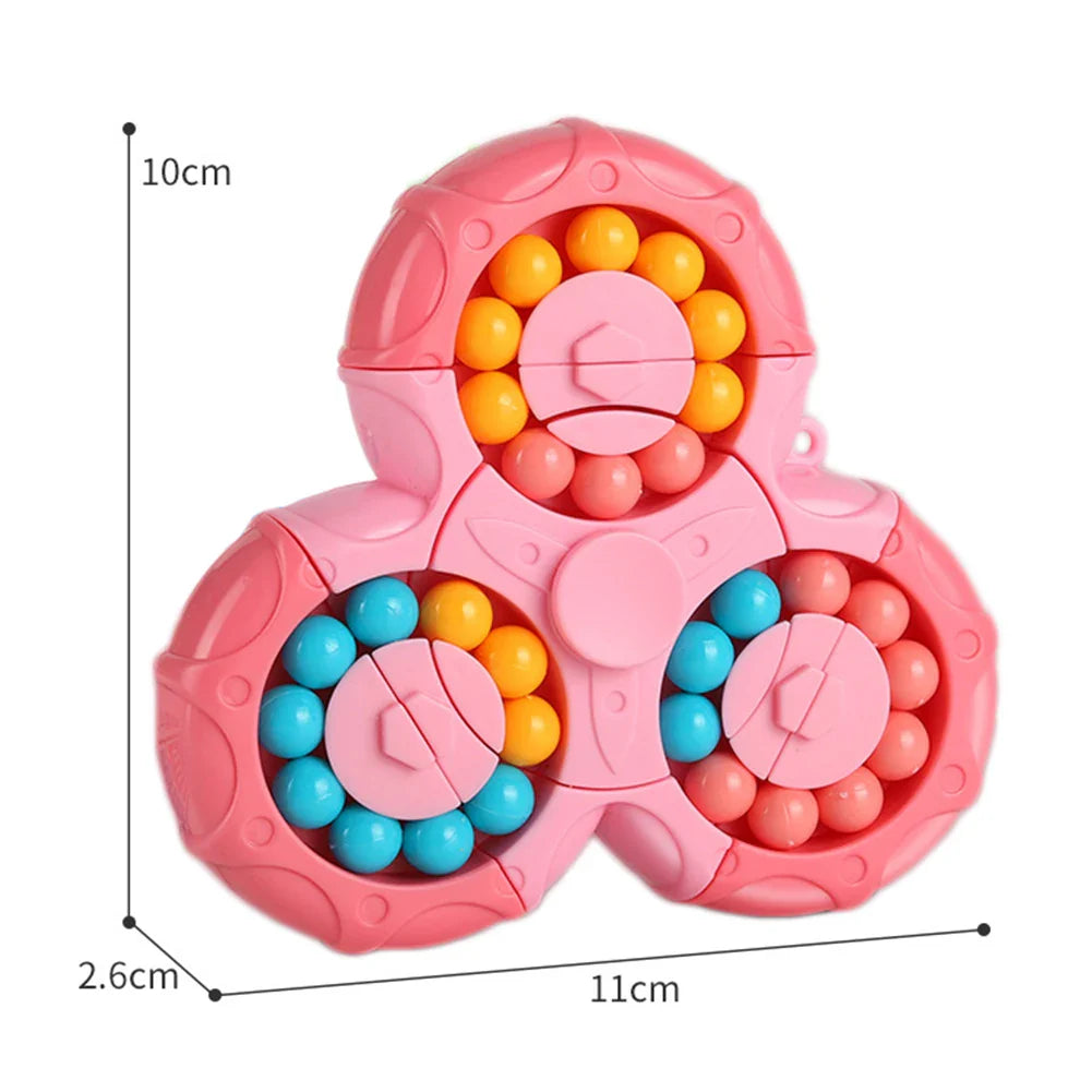 Angled view of a Kids' Educational Rotating Bead Maze Cube Fidget Toy, stress relief for kids