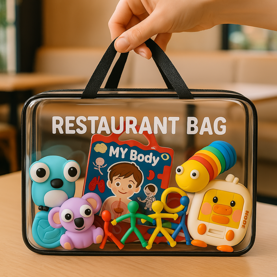 Kids' educational sensory activity bag promoting fine motor skills development for toddlers & preschoolers