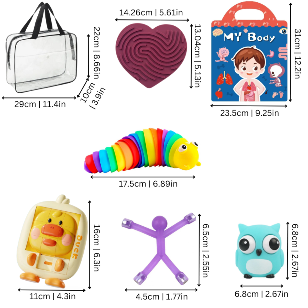 Compact kids' educational sensory activity bag, perfect portable game and travel toy for young children