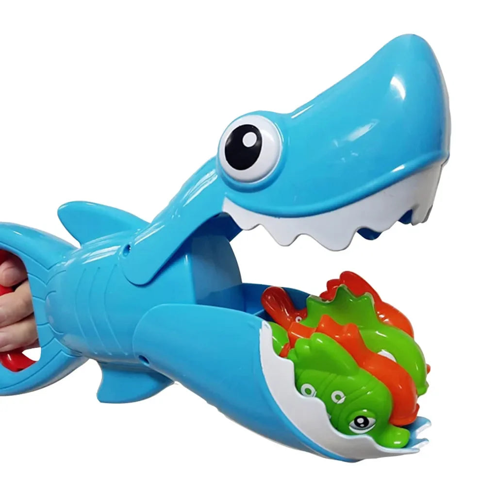 Kids' Educational Shark Grabber Bath Toy for water play, encouraging motor skills and interactive fun.