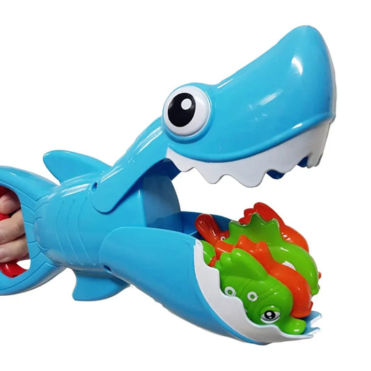 Kids' Educational Shark Grabber Bath Toy for water play, encouraging motor skills and interactive fun.