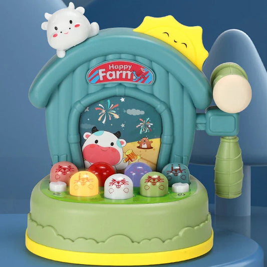 Kids' educational whack-a-mole game with lights, enhancing toddler motor skills and interactive play.