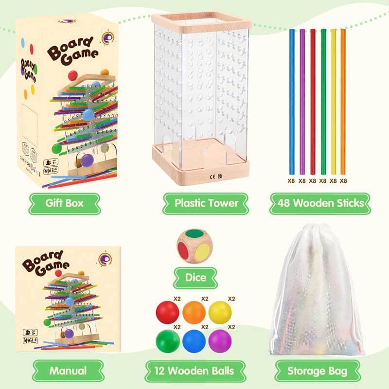 STEM toy wooden board game for children, educational animal recognition, montessori family game