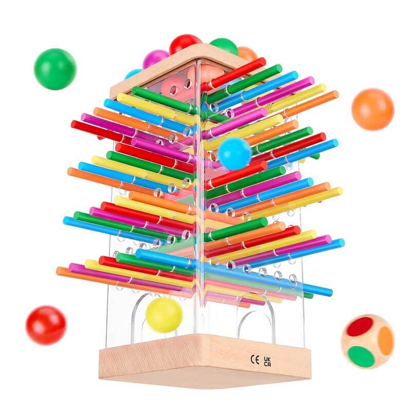 Wooden board game for kids, bright educational toy, animal shapes, ideal for family fun & learning