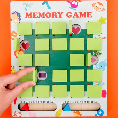 Preschool kids learning toy: Wooden memory challenge game, perfect for developing problem-solving skills