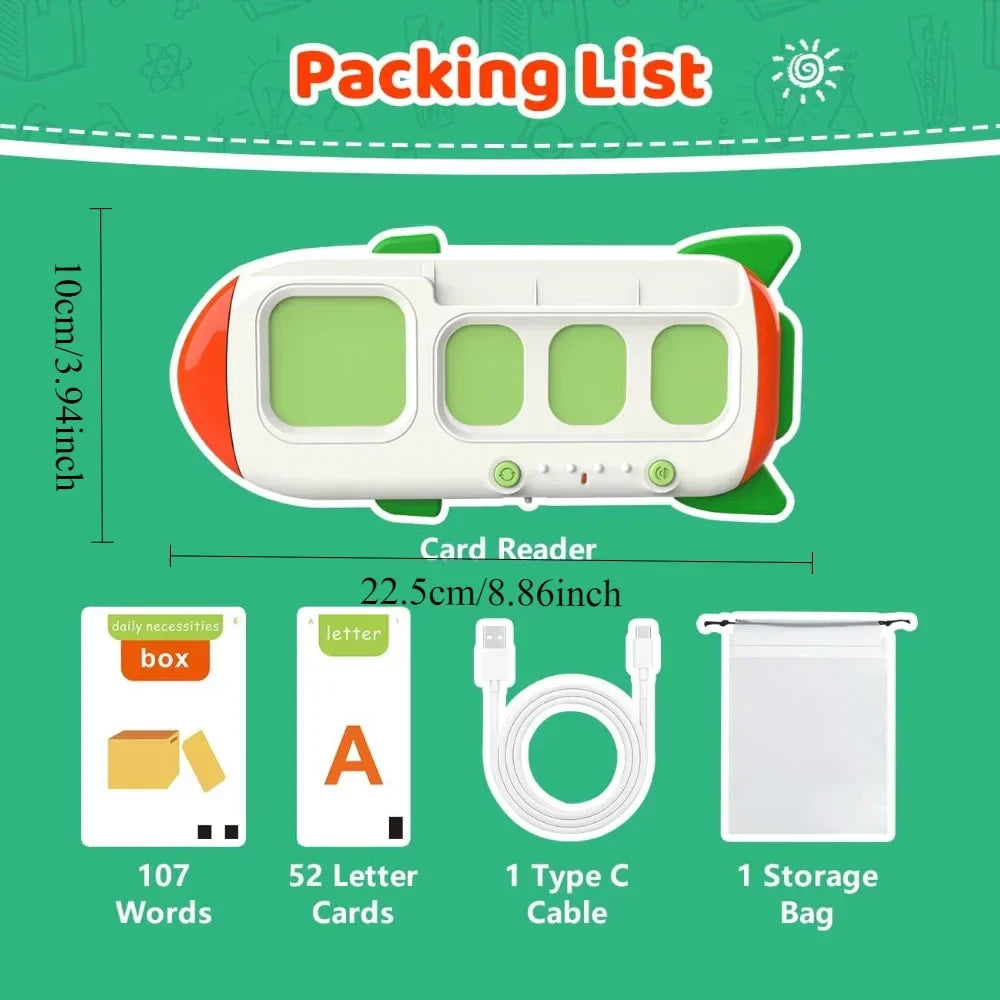 Language learning word machine for kids, educational toy, interactive English vocabulary