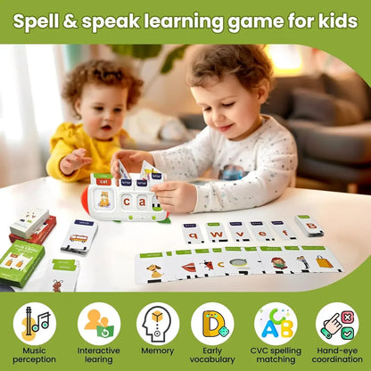 Interactive kids learning toy, English word recognition, educational language development machine