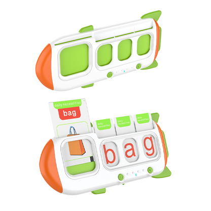 Kids' interactive word flashcard machine, early learning, educational English language toy