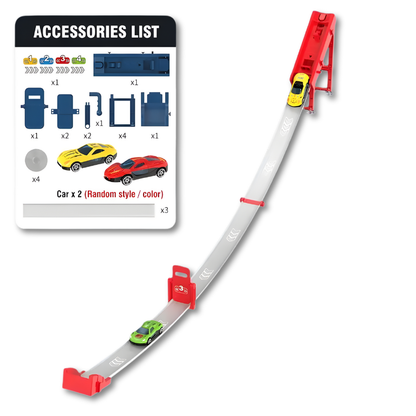 Close-up of the Ejection Race Track Toy's suction base, securely attached to a smooth surface