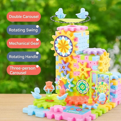Colorful electric building blocks for children, a STEM-focused educational toy and engaging play set