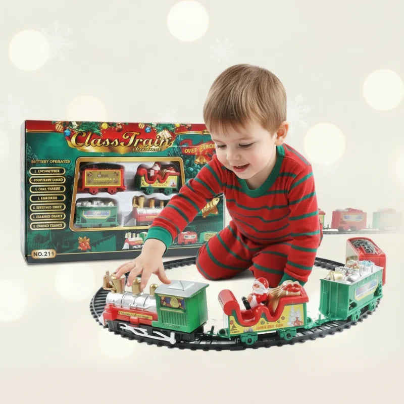 Holiday decor electric toy train set, perfect Christmas gift for kids