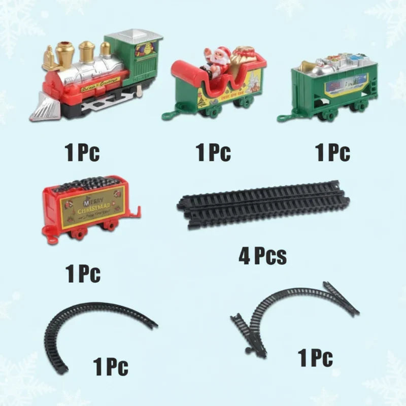 Christmas decoration toy train set for kids with realistic sound and glowing lights