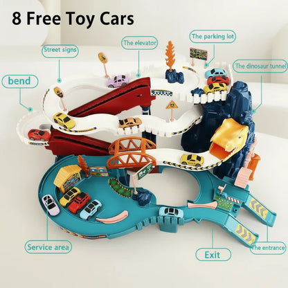 Interactive dino car track set, perfect for young children's play