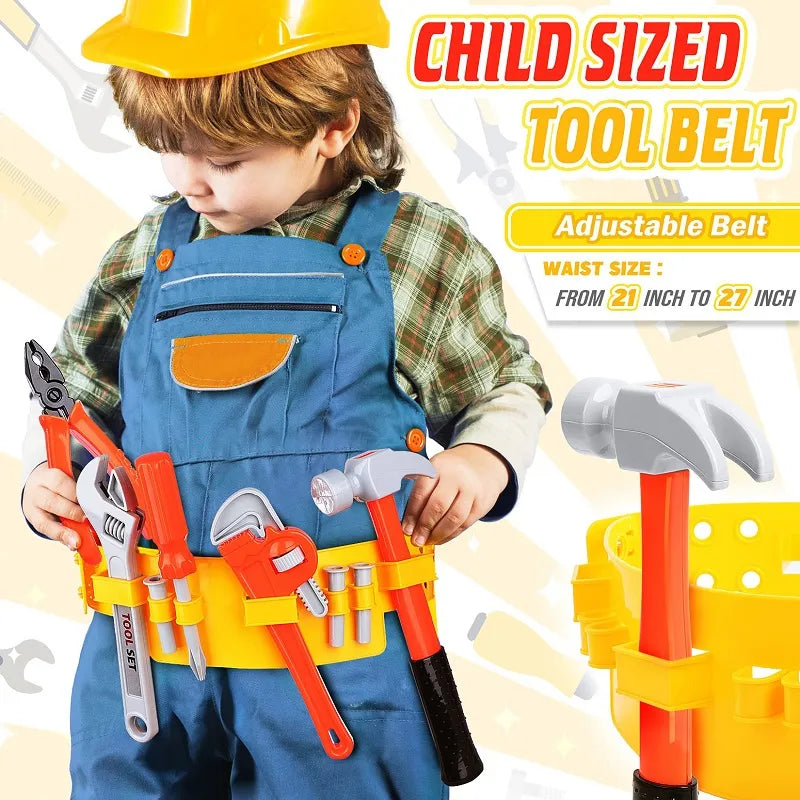 Toddler's educational toy toolkit with a realistic electric drill, encouraging hands-on construction skills.