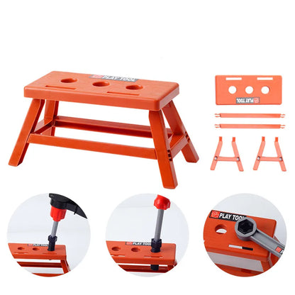 Vibrant kids' construction toy set with an electric drill, ideal for interactive pretend play and motor skill development.