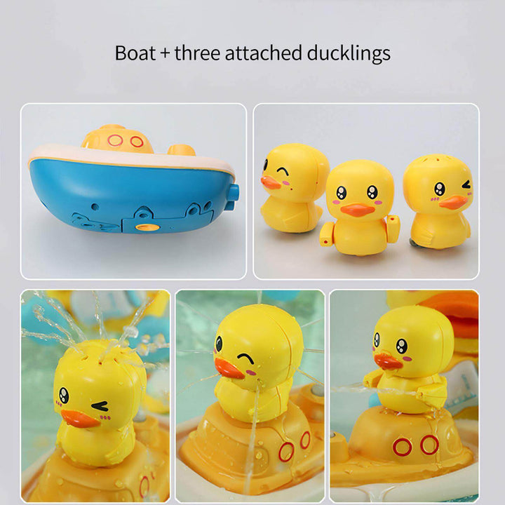 Electric duck bath toy, a delightful spray water toy for kids' bathtub play. Great for toddler bathing & fun showers.