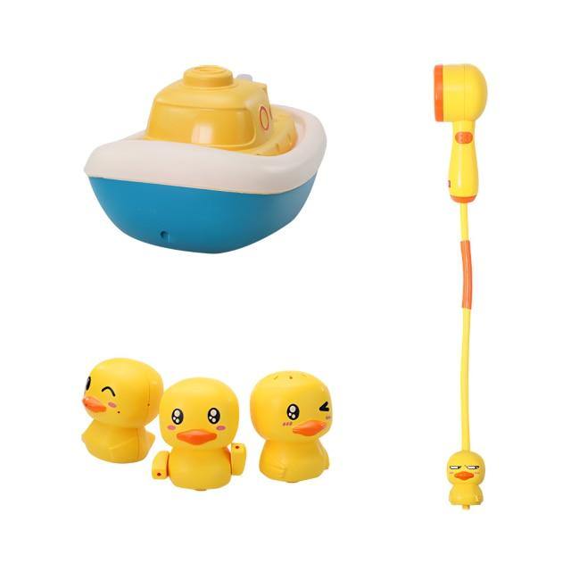 Interactive electric duck spray bath toy, brings splashy fun to baby and toddler bathtime. Enhances kids' water play.