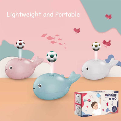 Side view of the Kids' Electric Little Whale Hover Ball, showing its smooth design and durable build