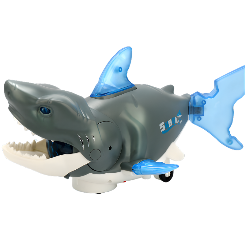 Toddler play musical shark toy: Interactive movement and colorful lights