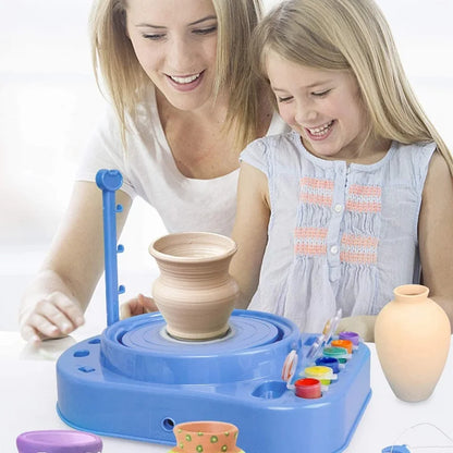 Kids' Electric Pottery Wheel Creative Art Set, perfect for young artists to mold clay crafts
