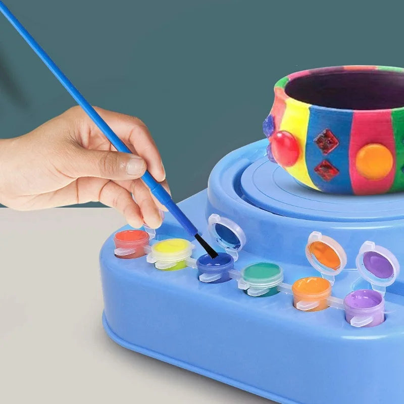 Children's DIY pottery wheel art set, includes tools and clay for creative development