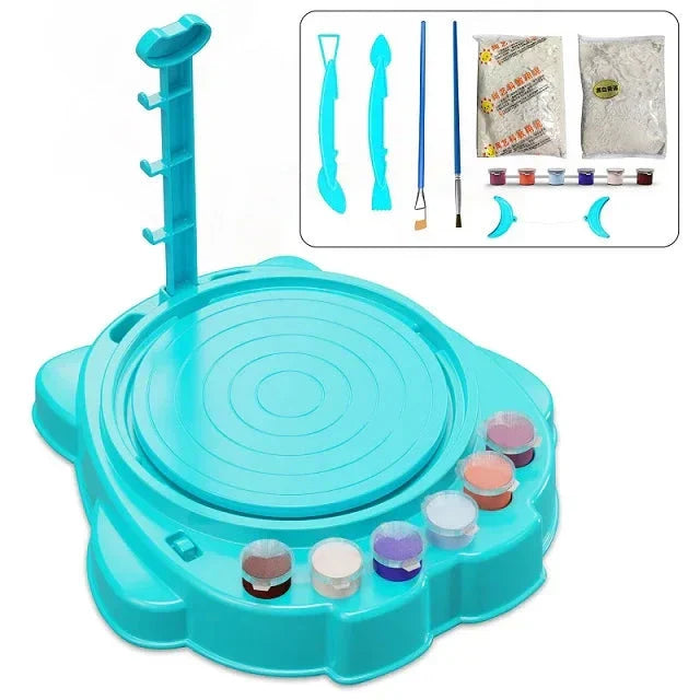 Kids' crafts: Electric Pottery Wheel set for making unique clay creations, great for ages 6+