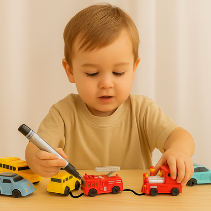 Creative play magic pen toy car for kids, educational and line following fun