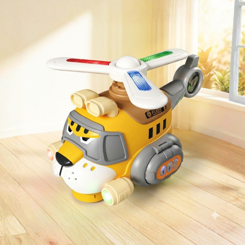 Kids' Electric WhirlWing Toy Plane with colorful lights, sounds, and spinning action for toddlers