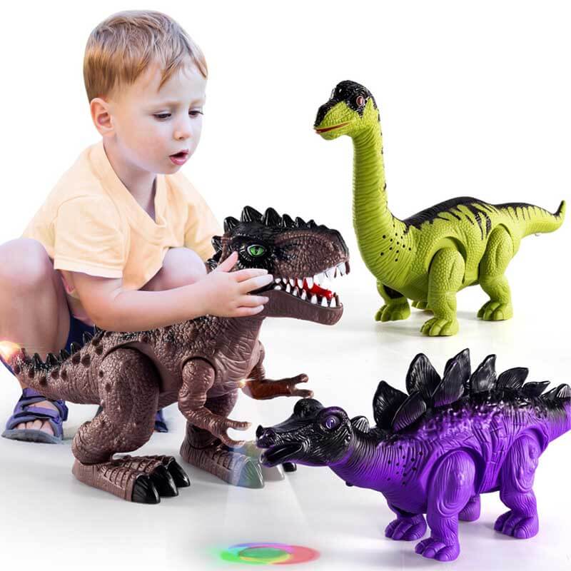 Kids' electronic walking T-Rex dinosaur toy with flashing lights & roaring sounds, prehistoric fun