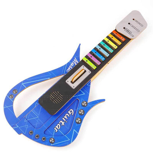 Kids Electronic Wooden DIY Play Guitar Kit for educational assembly and musical fun