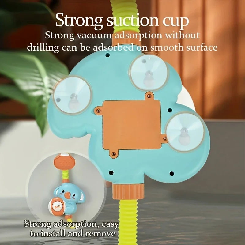 Elephant themed bath toy shower for kids, bringing excitement to routine bathing and learning
