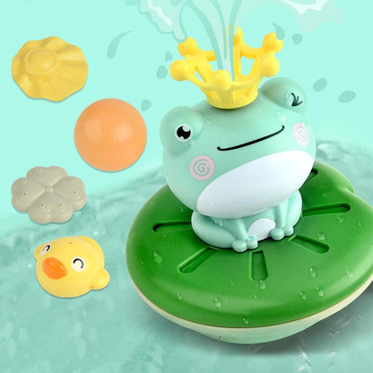 Kids' Enchanting Frog Fountain Bath Toy for toddlers, featuring a fun water spray design for sensory play.
