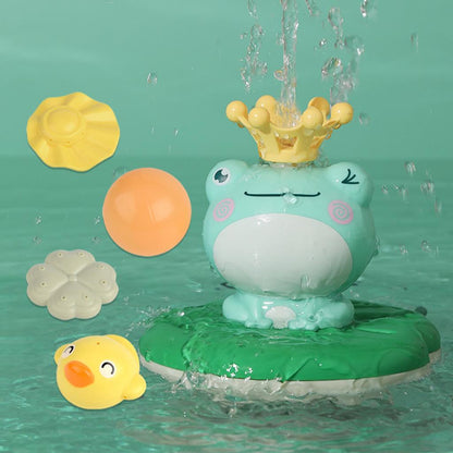 Detailed image of the Frog Fountain Bath Toy, highlighting its durable design, ideal for toddler water play.