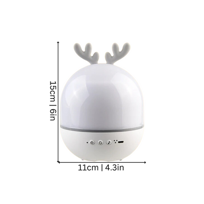 Rechargeable star projector night light for kids, projects starry sky onto bedroom ceiling, with lullaby function