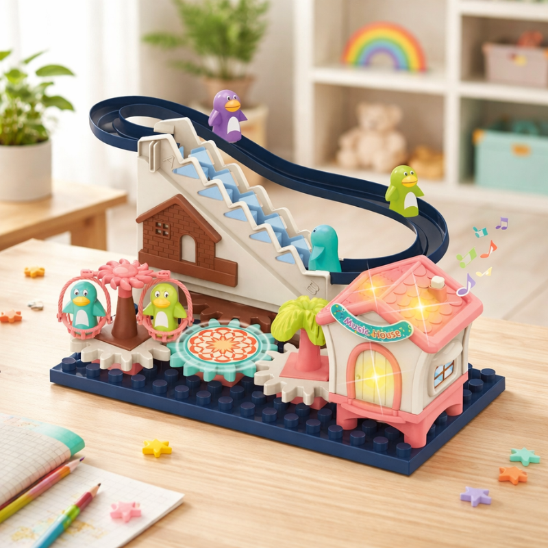 Kids' Ferris Wheel Track Play Set with colorful building blocks & interactive track for preschool aged children