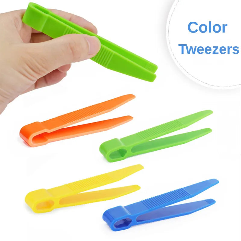 Toddler learning tool set: plastic clip tweezers for children's fine motor skill development