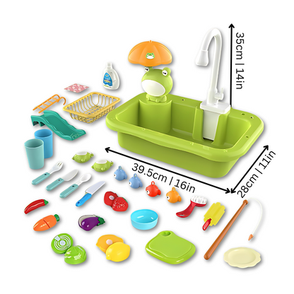 Toddler role-play kitchen set with fishing game, creative learning, indoor outdoor fun children's gift
