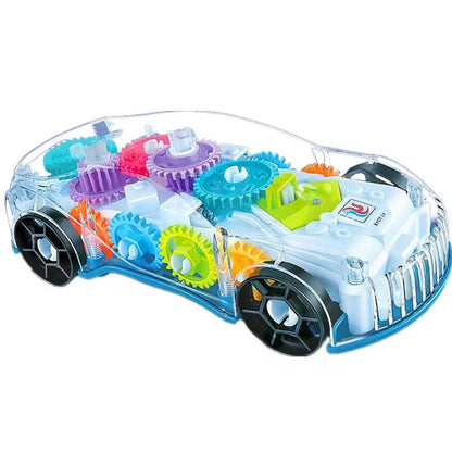 Flashing gear car for children, an interactive musical toy with bright lights, ideal as a gift