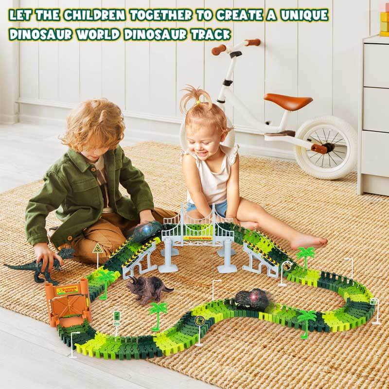 Flexible race track for boys and girls, allowing endless configurations for vehicle playset