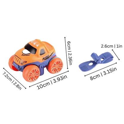 Creative play kids' toy: flexible race track building set being assembled, showing educational value