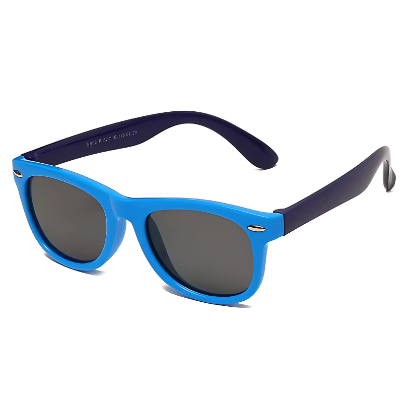 Boys' flexible frame UV400 polarized sunglasses, round shape, perfect outdoor gear for kids.
