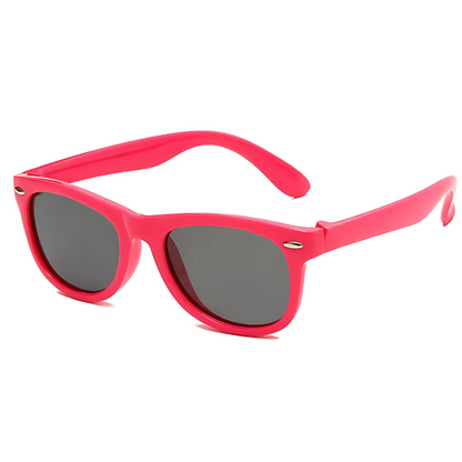 TR90 flexible frame kids' UV400 round sunglasses, polarized for ultimate eye protection in toddlers.