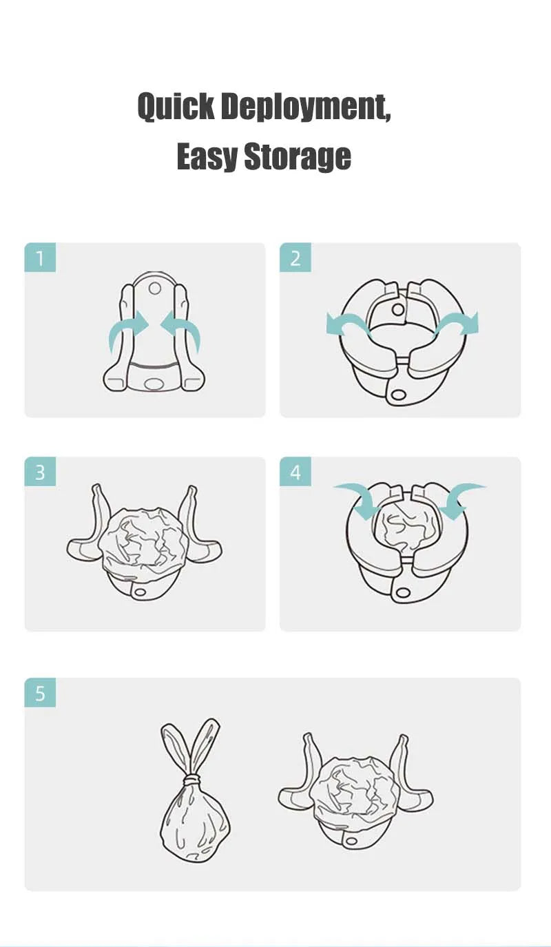 Kids potty training seat folded and unfolded, illustrating its versatility