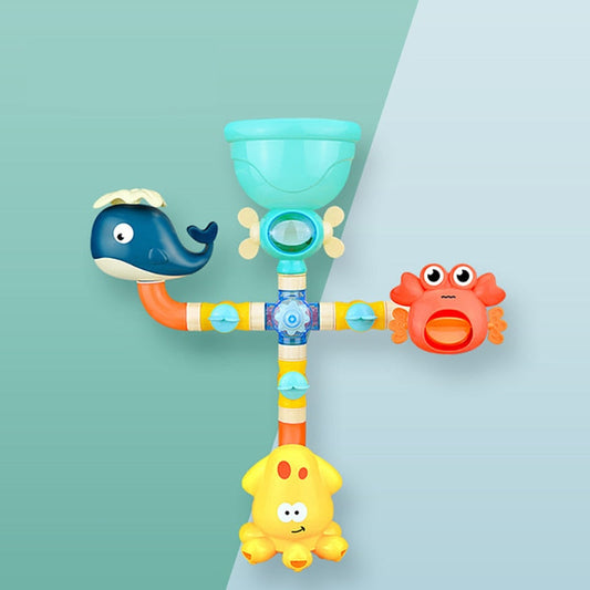 Kids' Fountain Bath Toy Set with suction cups, colorful water play for toddlers
