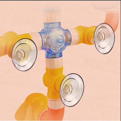 Sensory play bath toy: fountain set with strong suction cups for toddlers, great water fun