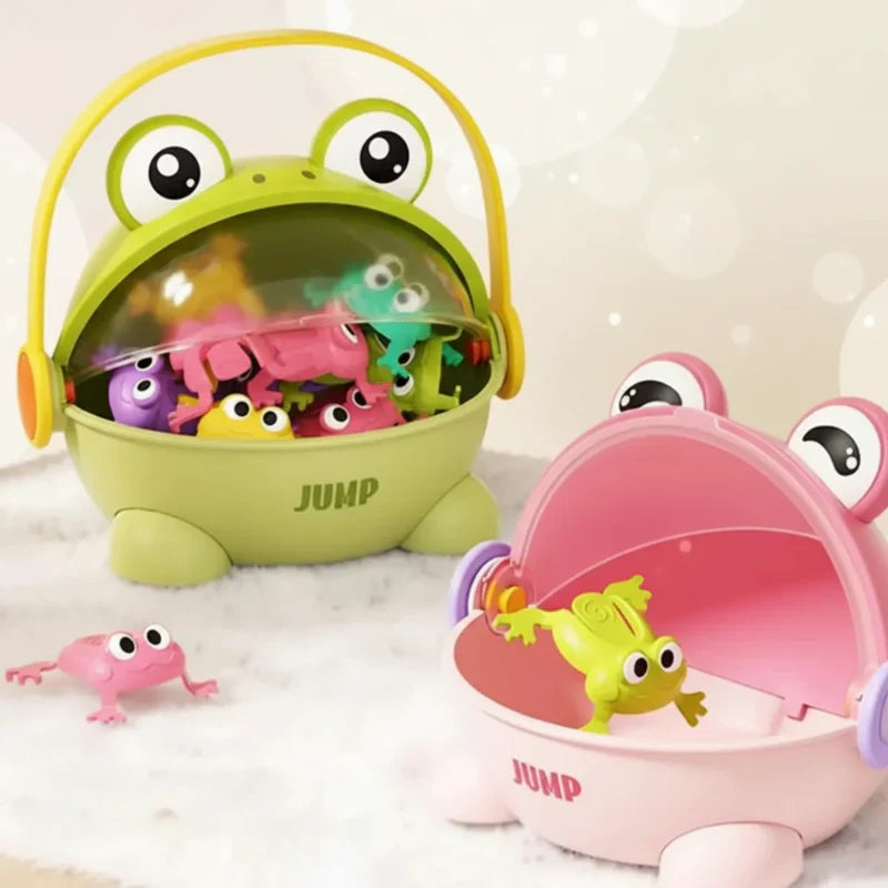 Kids' Frog Bounce Game, a sensory activity toy for motor skill development, preschool age